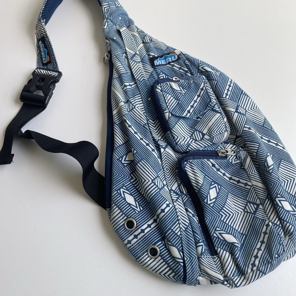 Handbags - MERU Sling Crossbody Backpack Bag Blue Single‎ Strap Daypack Aztec Print Stripes
